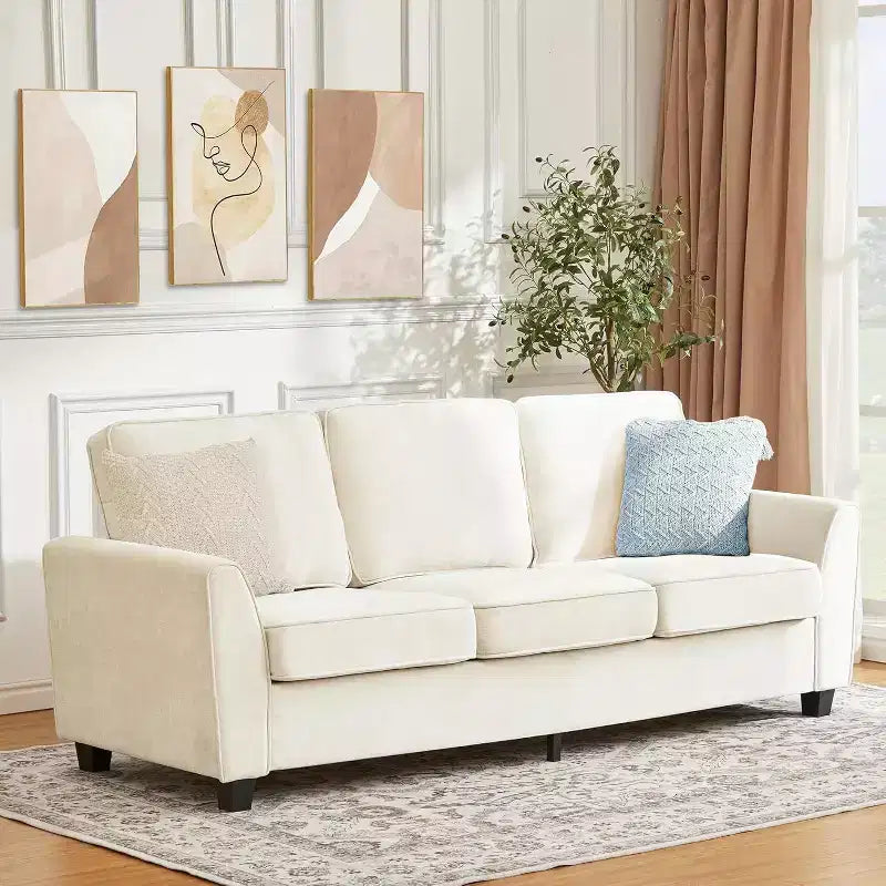 3 Seater Sofa Couch Oversized Modern Chenille 83 Inch Couch, Comfy Deep Seat Lounge Loveseat, Washable Cozy Cloud Sofa for Home Office Apartment