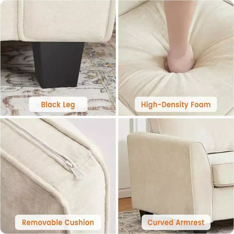 3 Seater Sofa Couch Oversized Modern Chenille 83 Inch Couch, Comfy Deep Seat Lounge Loveseat, Washable Cozy Cloud Sofa for Home Office Apartment