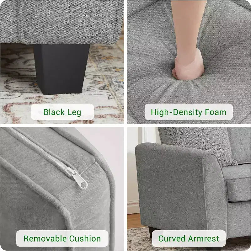 3 Seater Sofa Couch Oversized Modern Chenille 83 Inch Couch, Comfy Deep Seat Lounge Loveseat, Washable Cozy Cloud Sofa for Home Office Apartment