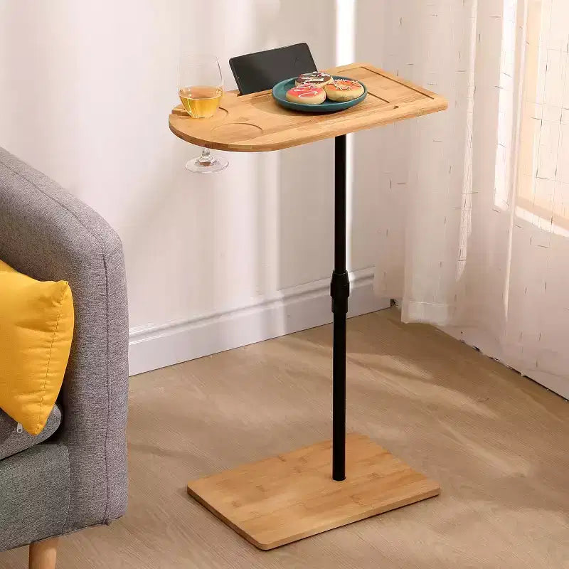 C-Shaped Sofa Tray Table for Sofa, 360 Rotatable and Height-Adjustable Side Table for Bed, TV Tray Table