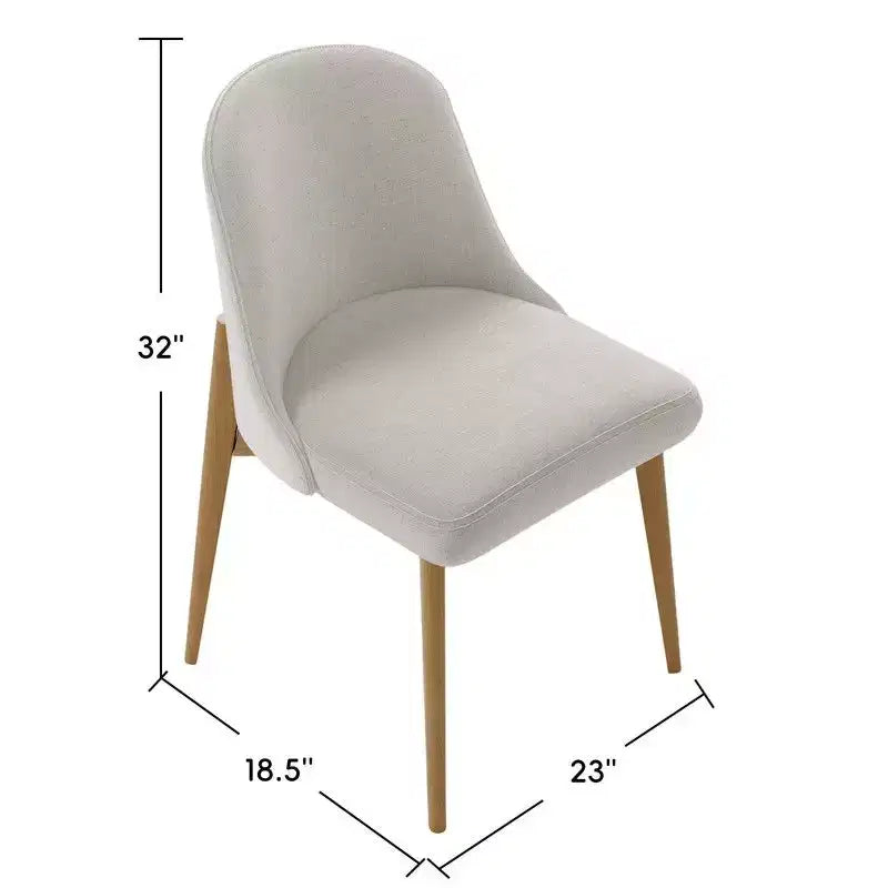 PexFix 46 Modern Round Dining Table Set with 8 Upholstered Chairs Natural Textured Wood Top Pleated Pedestal Base Beige Seats for Kitchen Dining Room