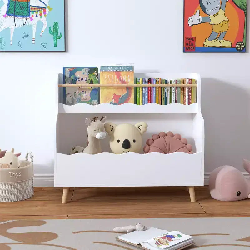 Kids Bookcaes, Children Book Organizer, toy Storage Cabinet Organizer, White
