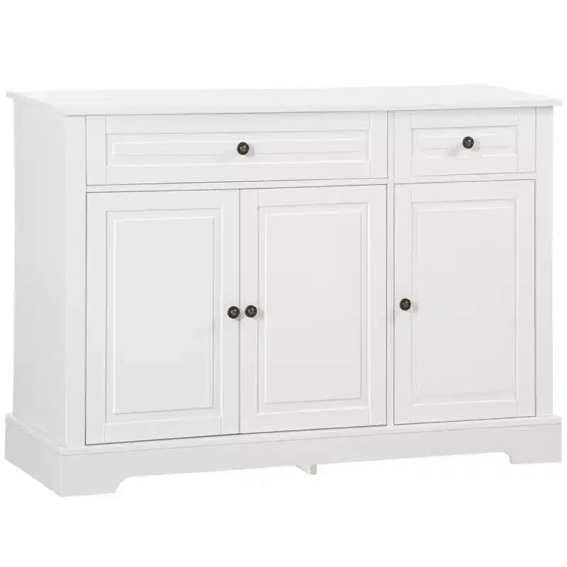 Okak Sideboard Cabinet, Buffet Cabinet with 2 Drawers and Adjustable Shelves, Storage Cabinet for Entryway, Living Room, Kitchen, White