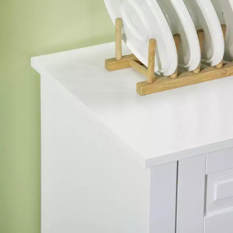 Okak Sideboard Cabinet, Buffet Cabinet with 2 Drawers and Adjustable Shelves, Storage Cabinet for Entryway, Living Room, Kitchen, White