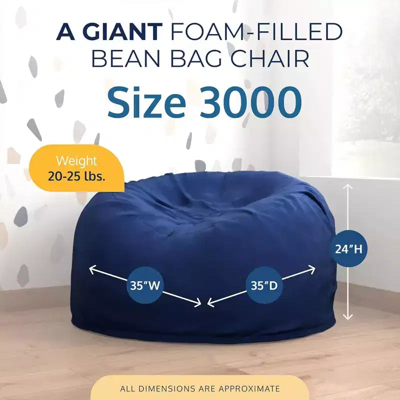 Ultimate Sack Bean Bag Chair, Oversized Indoor Comfy Lounger