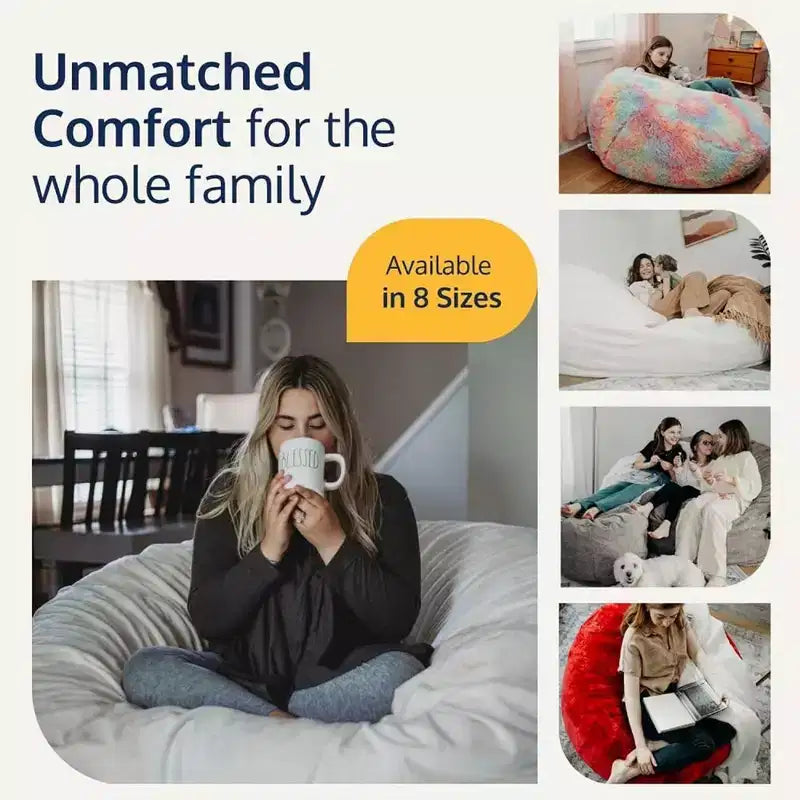 Ultimate Sack Bean Bag Chair, Oversized Indoor Comfy Lounger