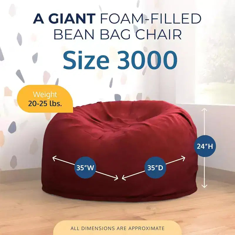 Ultimate Sack Bean Bag Chair, Oversized Indoor Comfy Lounger
