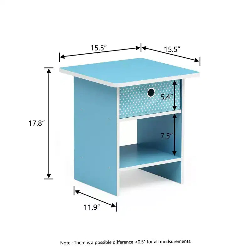 HOMLUX 2PCS Nightstand Sofa End Table Bedside Table with Bin Drawer & Open Shelf