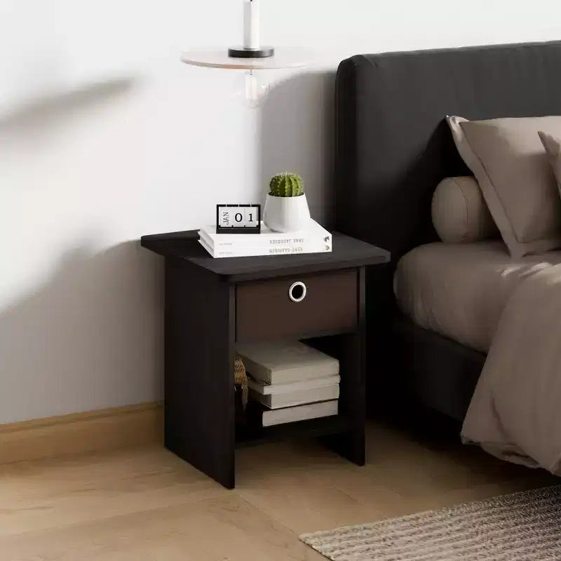 HOMLUX 2PCS Nightstand Sofa End Table Bedside Table with Bin Drawer & Open Shelf