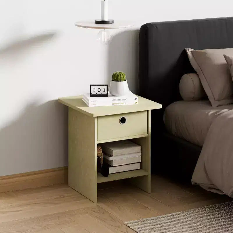 HOMLUX 2PCS Nightstand Sofa End Table Bedside Table with Bin Drawer & Open Shelf
