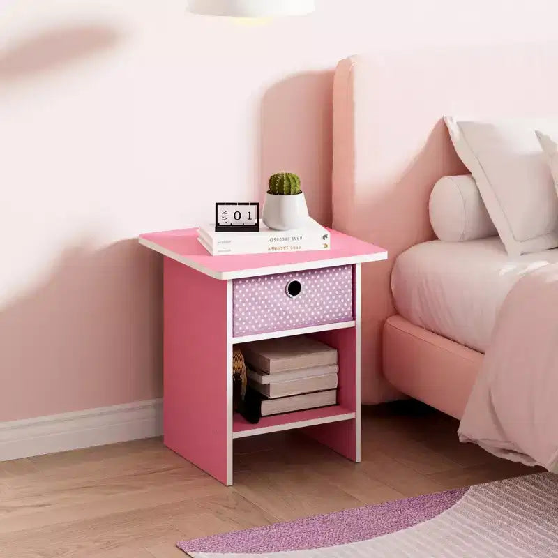 HOMLUX 2PCS Nightstand Sofa End Table Bedside Table with Bin Drawer & Open Shelf