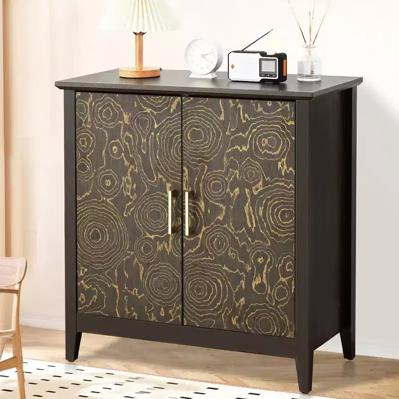 Sideboard Buffet Cabinet with Storage, Modern Storage Cabinets with Adjustable Shelves, Console Table for Kitchen Dining Room Entryway, Black