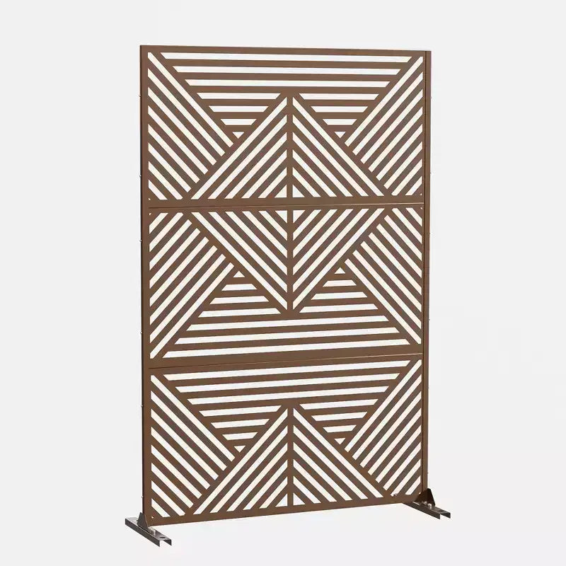 MAYEERTY Galvanized Steel Privacy Screen Outdoor and Indoor Divider Freestanding Decorative Screen for Balcony Garden 1pcs