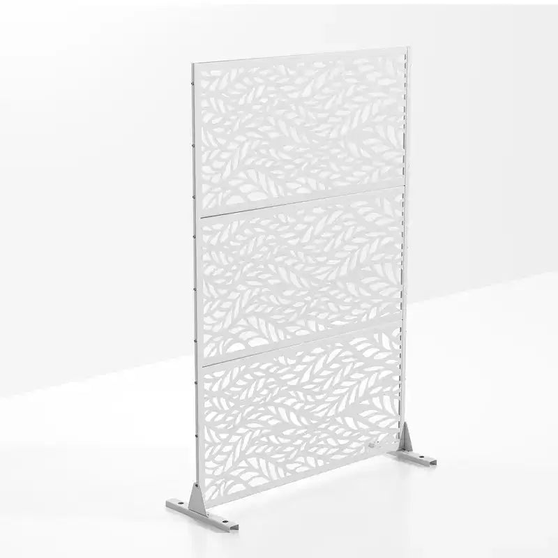 MAYEERTY Galvanized Steel Privacy Screen Outdoor and Indoor Divider Freestanding Decorative Screen for Balcony Garden 1pcs