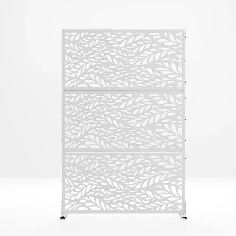 MAYEERTY Galvanized Steel Privacy Screen Outdoor and Indoor Divider Freestanding Decorative Screen for Balcony Garden 1pcs