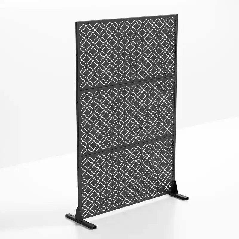 MAYEERTY Galvanized Steel Privacy Screen Outdoor and Indoor Divider Freestanding Decorative Screen for Balcony Garden 1pcs