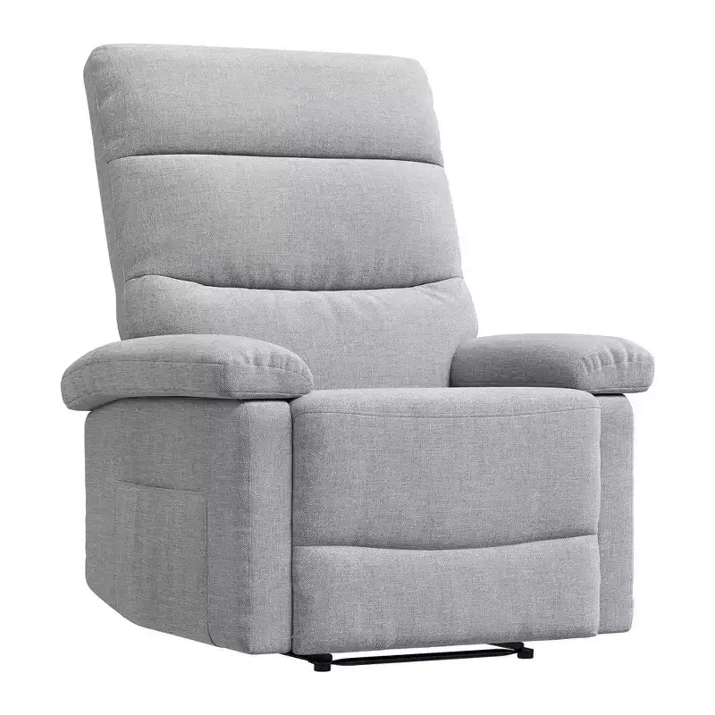 GustoWave Fabric Manual Recliner with Side Pocket, Adjustable Single Sofa with Ergonomic Back Support for Nursery