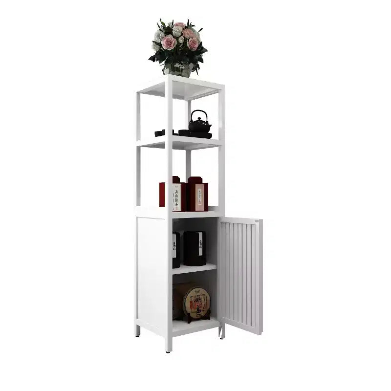 Okak Bamboo Bathroom Storage Cabinet, Multifunctional Freestanding Cabinet with 2 Shelves&1 Door, Bathroom & Kitchen Organizer