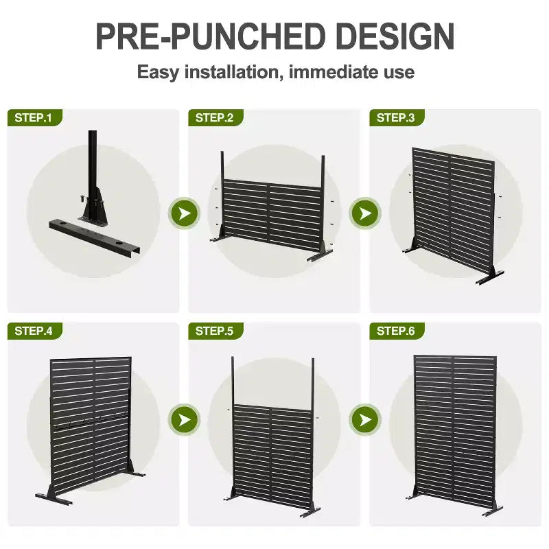 MAYEERTY Room Divider Screen Francis Rice Pattern Black Galvanized Sheet 72x47x2in 3-Piece Set 3-Piece Set