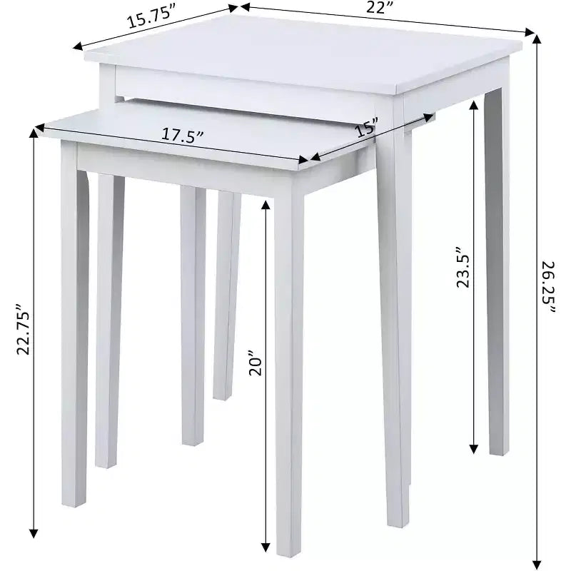 HomeStock 26.25 in.H White Color Rectangle Wood Table Top End Table 1 -piece