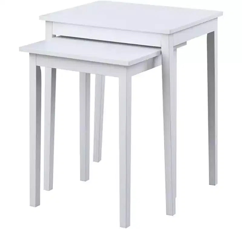 HomeStock 26.25 in.H White Color Rectangle Wood Table Top End Table 1 -piece