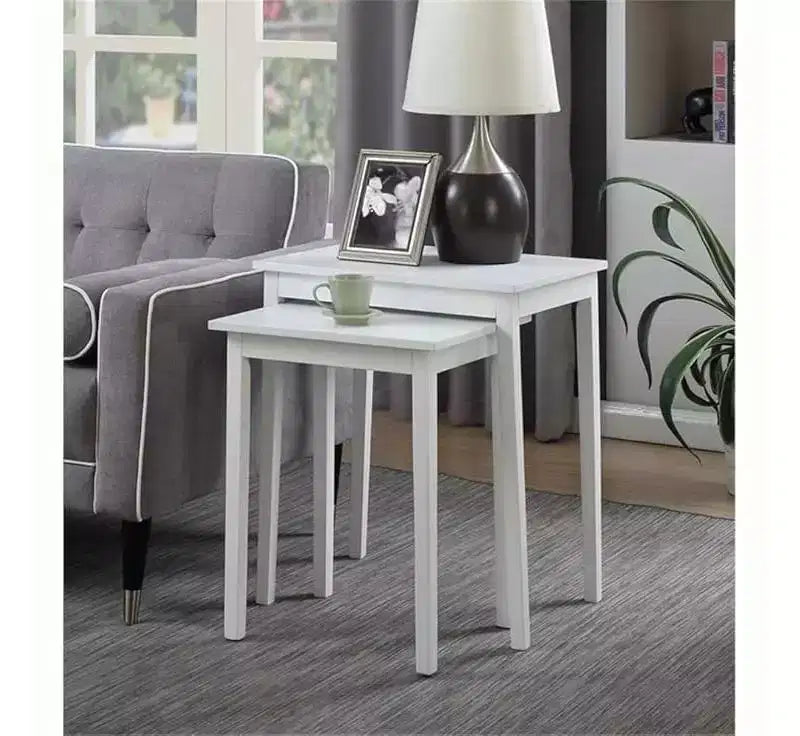 HomeStock 26.25 in.H White Color Rectangle Wood Table Top End Table 1 -piece