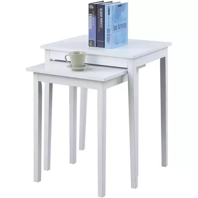 HomeStock 26.25 in.H White Color Rectangle Wood Table Top End Table 1 -piece