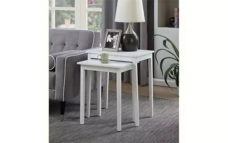 HomeStock 26.25 in.H White Color Rectangle Wood Table Top End Table 1 -piece