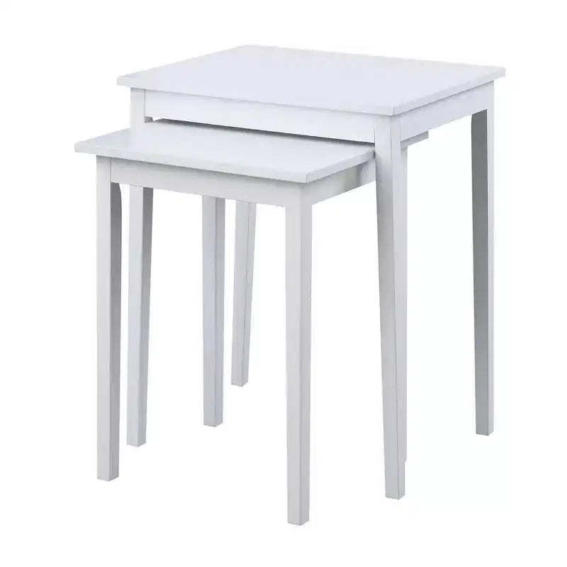 HomeStock 26.25 in.H White Color Rectangle Wood Table Top End Table 1 -piece