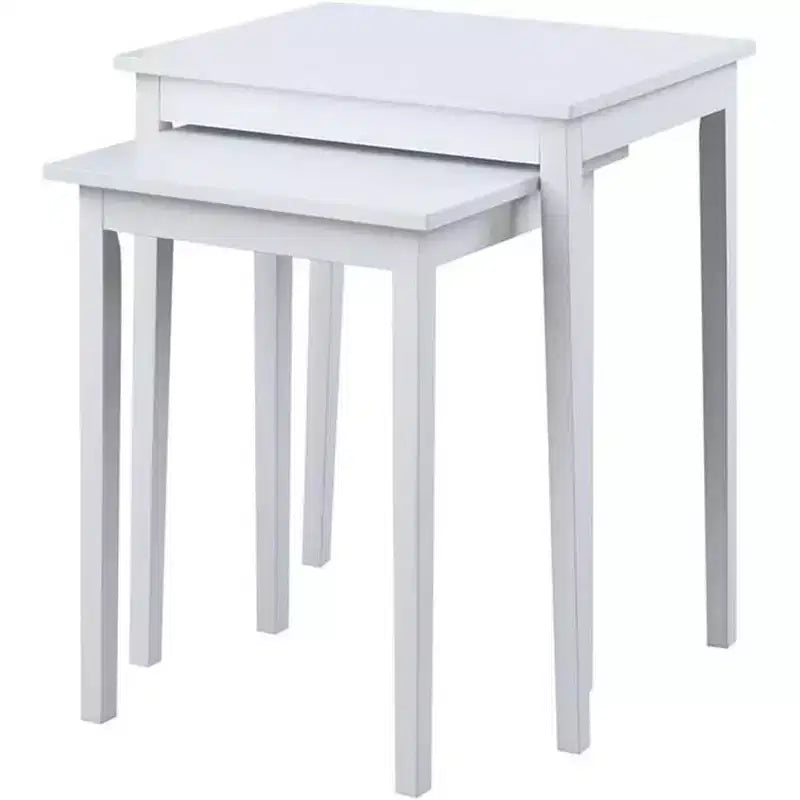 HomeStock 26.25 in.H White Color Rectangle Wood Table Top End Table 1 -piece
