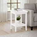 HomeStock 26 in.H White Color Rectangle Wood Table Top End Table 1 -piece