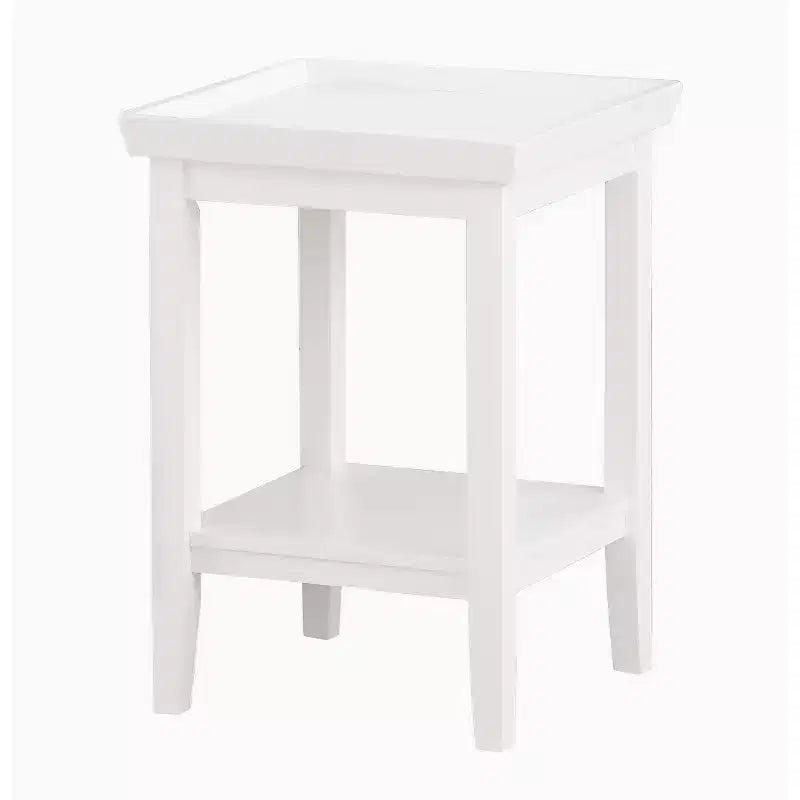 HomeStock 26 in.H White Color Rectangle Wood Table Top End Table 1 -piece