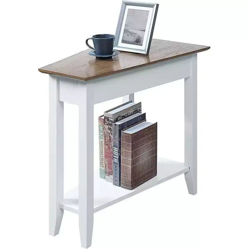 HomeStock Belmont Round End Table with Bottom Shelf, Elegant Side Table Featuring Curved Legs, Stylish Accent Table for Living Room Storage