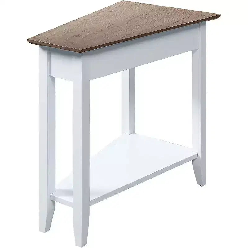HomeStock Belmont Round End Table with Bottom Shelf, Elegant Side Table Featuring Curved Legs, Stylish Accent Table for Living Room Storage