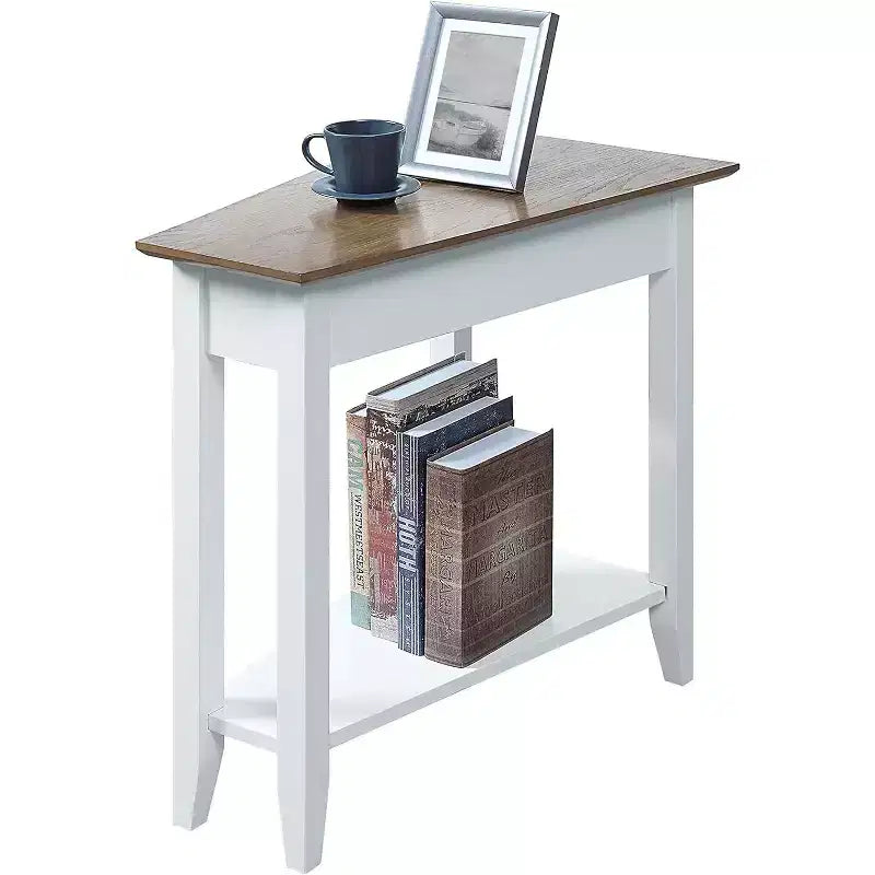 HomeStock Belmont Round End Table with Bottom Shelf, Elegant Side Table Featuring Curved Legs, Stylish Accent Table for Living Room Storage