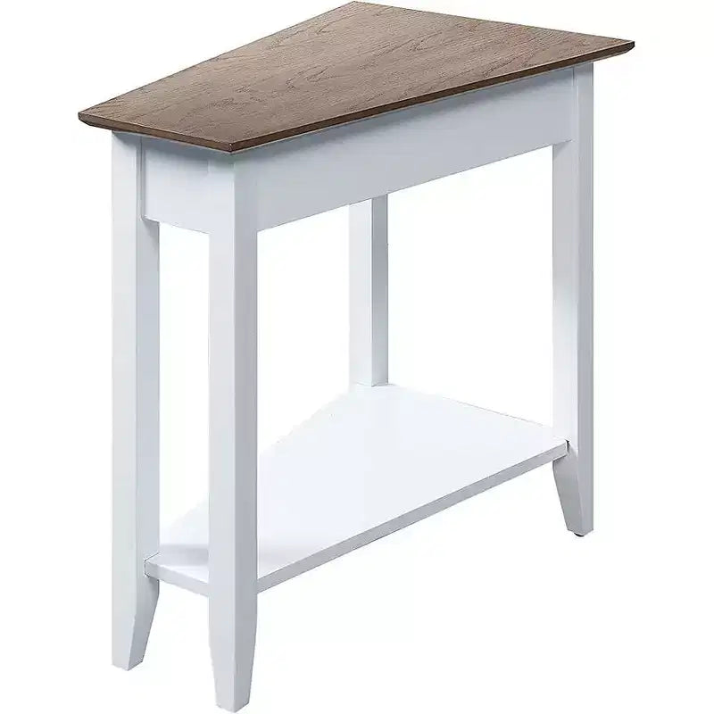 HomeStock Belmont Round End Table with Bottom Shelf, Elegant Side Table Featuring Curved Legs, Stylish Accent Table for Living Room Storage