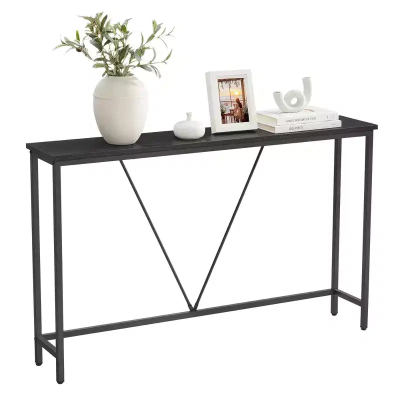 Narrow Console Table with Steel Frame, 47.2 Sofa Table for Entryway, Living Room, Bedroom, Industrial Design