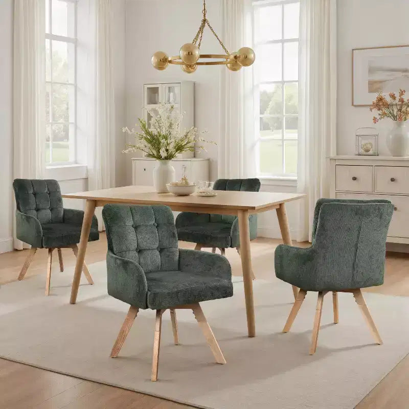 Art Leon Fabric Swivel Dining Chairs, Set of 2