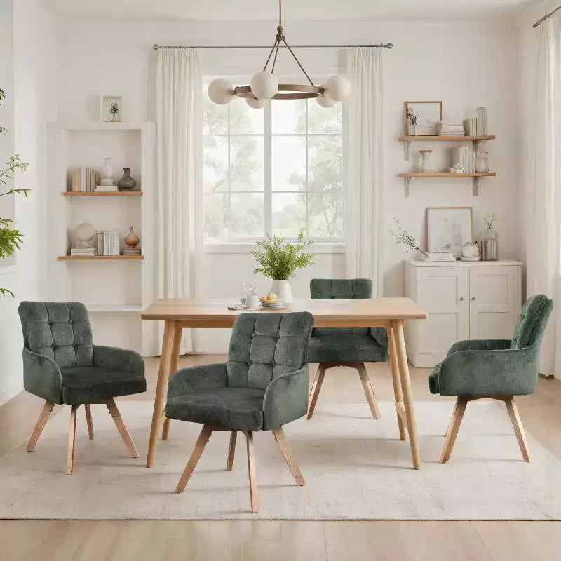 Art Leon Fabric Swivel Dining Chairs, Set of 2