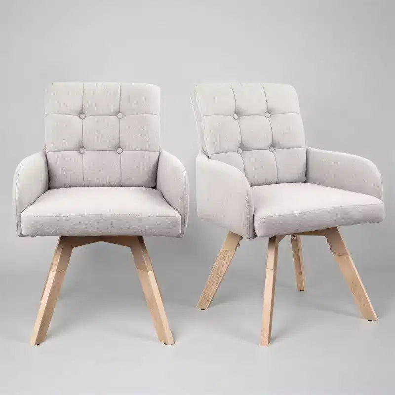 Art Leon Fabric Swivel Dining Chairs, Set of 2
