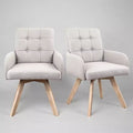 Art Leon Fabric Swivel Dining Chairs, Set of 2