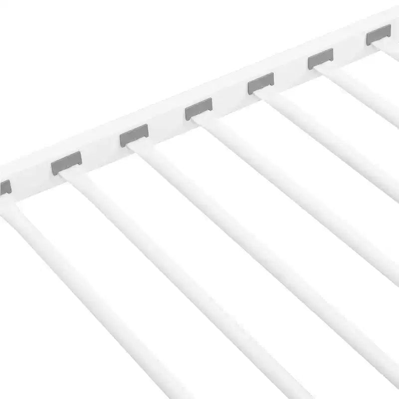 Bellemave Metal Twin Over Twin Bunk Bed with Guardrail & Ladder, Convertible Heavy Duty Bed for Kids, Teens & Adults, White
