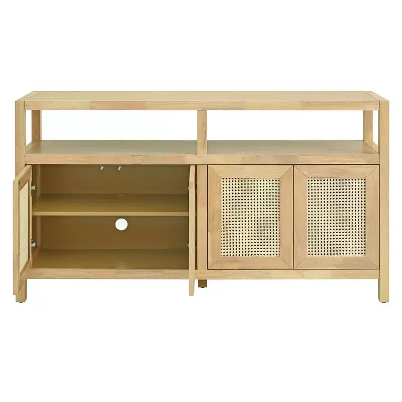 Okak Bohemian Style Sideboard Cabinet, Bufft Cabinet with 4 Doors and 1 Open Shelf, Storage Cabinet for Living Room, Dining Room, Kitchen