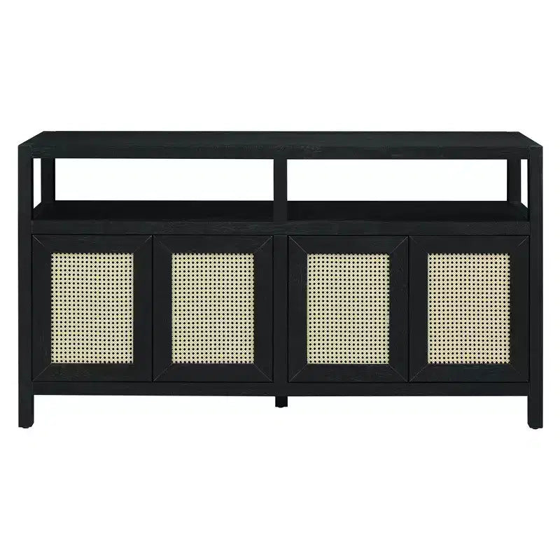 Okak Bohemian Style Sideboard Cabinet, Bufft Cabinet with 4 Doors and 1 Open Shelf, Storage Cabinet for Living Room, Dining Room, Kitchen