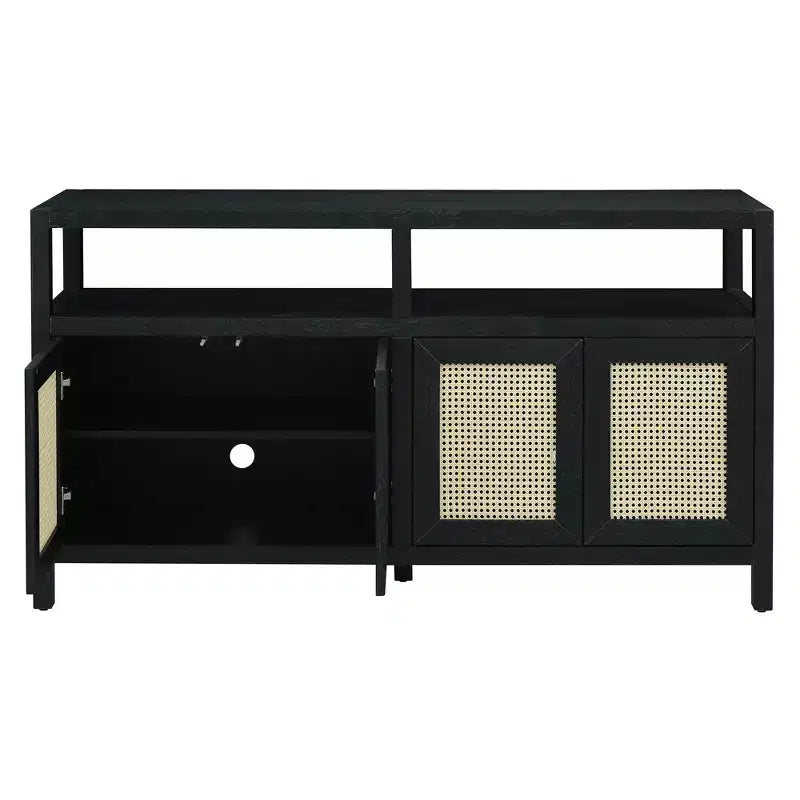 Okak Bohemian Style Sideboard Cabinet, Bufft Cabinet with 4 Doors and 1 Open Shelf, Storage Cabinet for Living Room, Dining Room, Kitchen