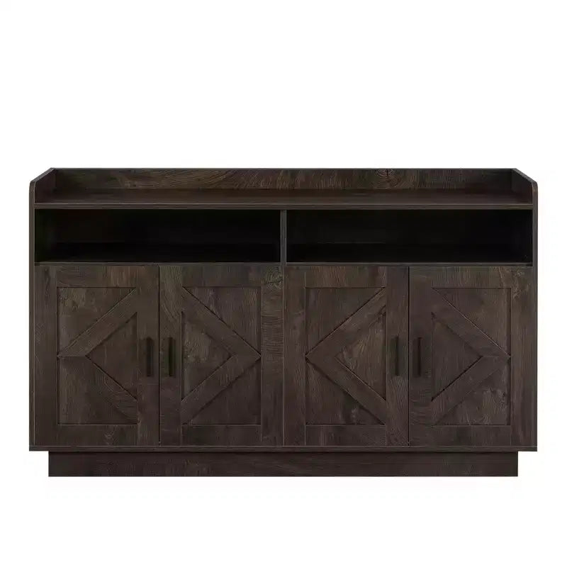 Okak Sideboard Cabinet, Bufft Cabinet with 4 Doors and 2 Drawers, Metal Handle, Storage Cabinet for Living Room, Dining Room, Kitchen