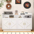 Okak Sideboard, Anrichte mit 4 Türen und 2 Schubladen, Metallgriff, Aufbewahrungsschrank für Wohnzimmer, Esszimmer, Küche