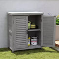 Okak Storage Cabinet with Potting Bench, Kitchen Cabinet with 2 Doors and 2 Shelves, Short Cabinet for Living Room, Dining Room, Kitchen