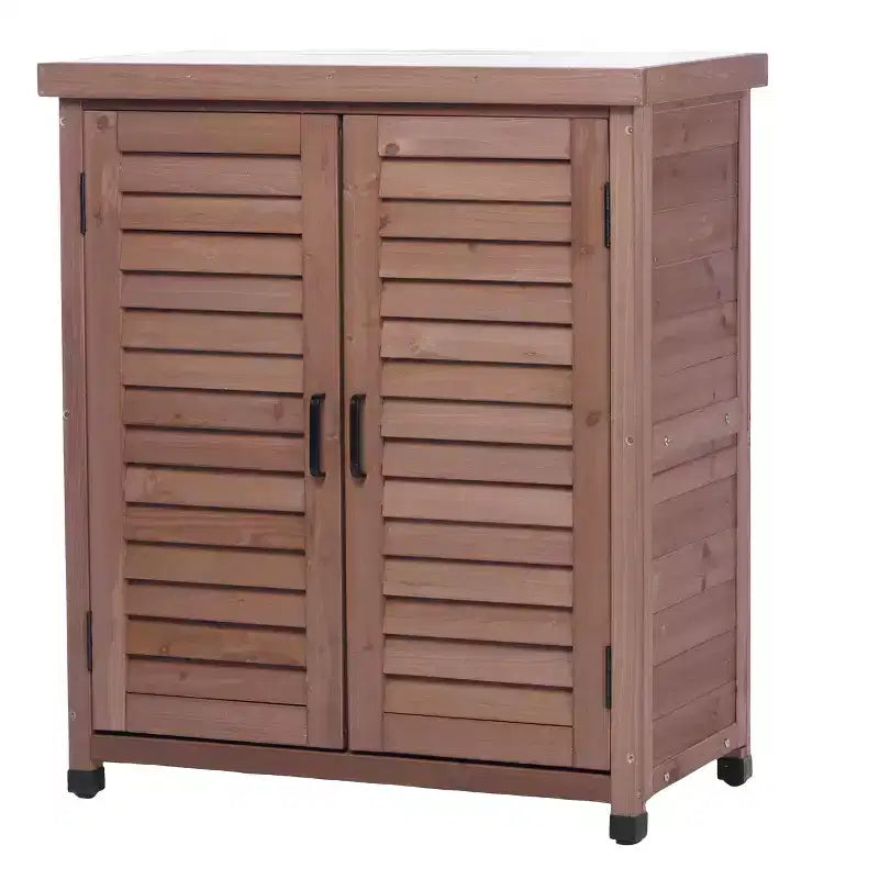 Okak Storage Cabinet with Potting Bench, Kitchen Cabinet with 2 Doors and 2 Shelves, Short Cabinet for Living Room, Dining Room, Kitchen