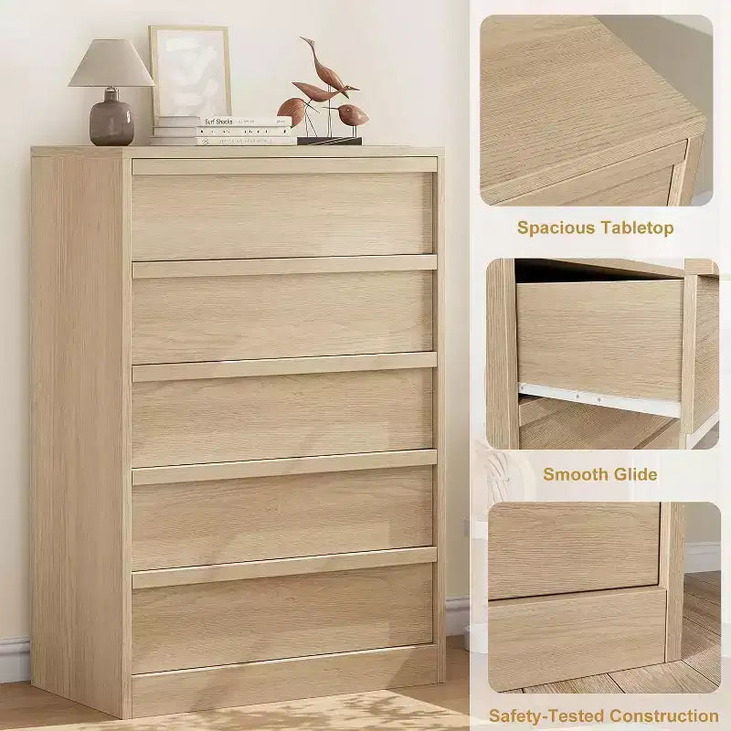 COZONY 5/7 Drawer Dresser for Bedroom, Modern Tall Chest of Drawers with Large Storage, Wooden Organizer for Living Room, Nursery, Entryway